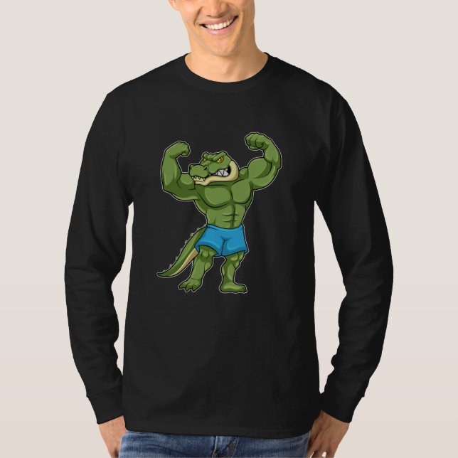 T-shirt Crocodile comme Bodybuilder extrême (Devant)