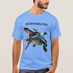 T-shirt Crocodile d'eau salée sous l'eau avec URM à bouche