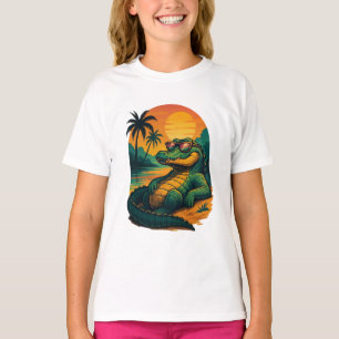 T-shirt Crocodile d'été sans fin - Rétro