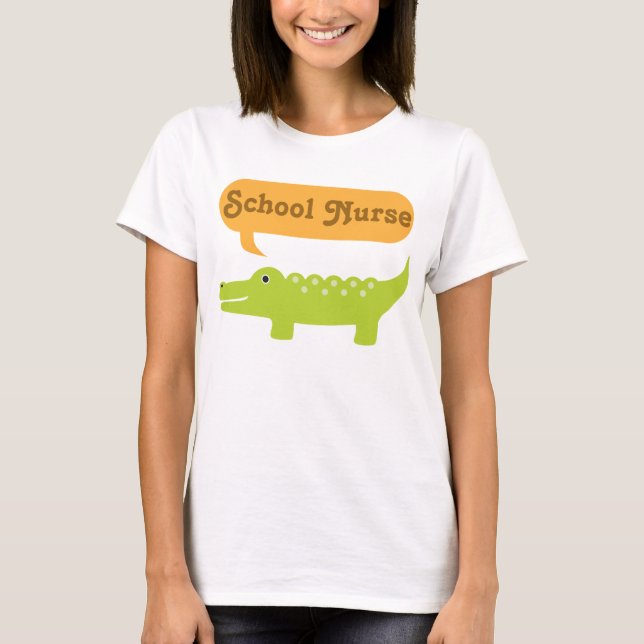 T-shirt Crocodile d'infirmière d'école (Devant)