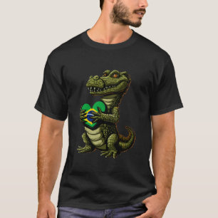T-shirt Crocodile Drapeau Brésil Racines Brésiliennes Drap