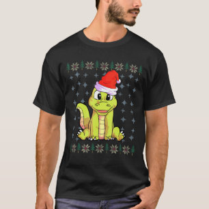 T-shirt Crocodile du chapeau de Noël de l'Alligator