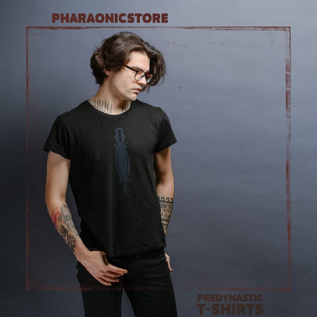 T-shirt Crocodile égyptien prédynastique noir et bleu (Créateur téléchargé)