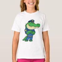 Crocodile en tant qu'officier de police en uniform