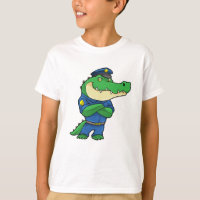 Crocodile en tant qu'officier de police en uniform