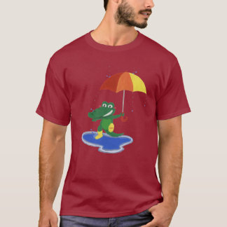 T-shirt Crocodile mignon sous la pluie