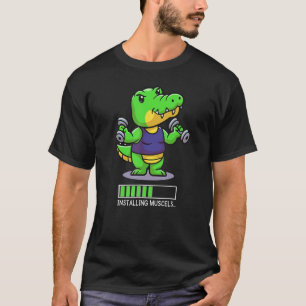 T-shirt Crocodile Muscle Chargement Barre de Force Entraîn