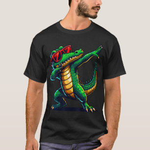 T-shirt Crocodile qui fait le dab avec des lunettes de sol