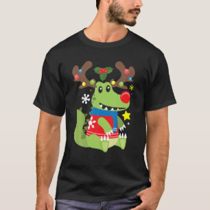 T-shirt Crocodile Reindeer Drôle mignon garçon cadeau de N