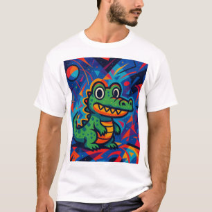 T-shirt crocodile vert