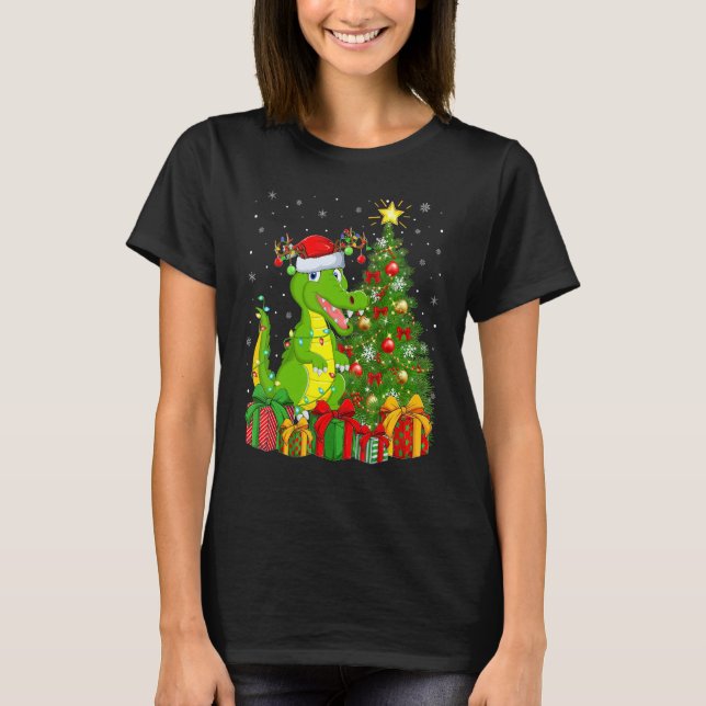 T-shirt Crocodile   Xmas Holiday Santa Crocodile Christmas (Devant)