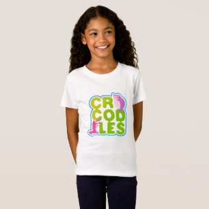 T-Shirt Crocodiles avec deux crocs heureux - lettres verte