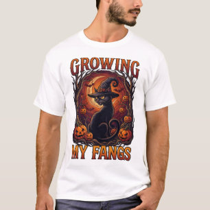 T-shirt Crocs Halloween Black Cat Sorcière Chapeau Citroui