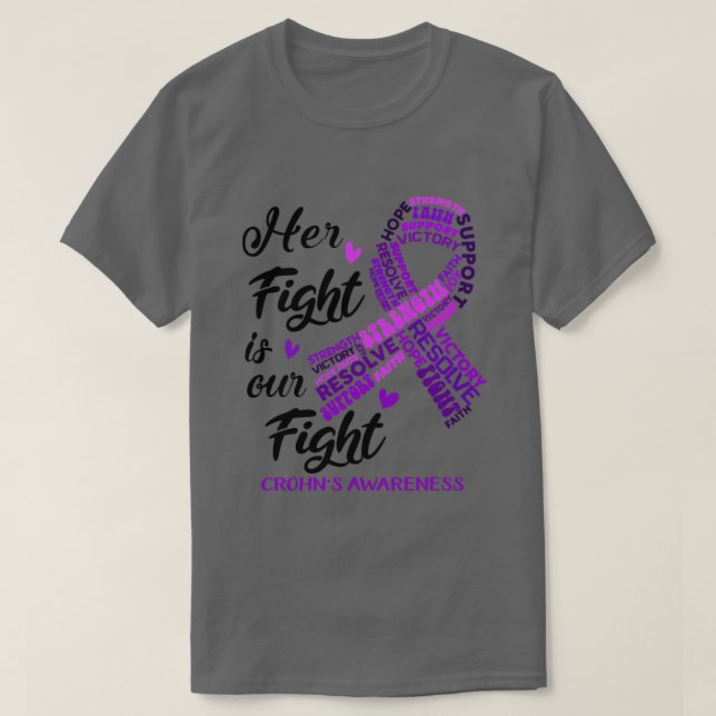 T-shirt Crohns Sensibilisation Son combat est notre combat (Design devant)
