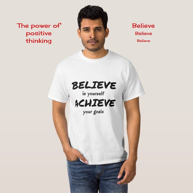 T-shirt Croire à atteindre les sports de texte motivationn (Créateur téléchargé)