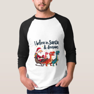T-shirt croire à Père Noël et les dinosaures (Père Noël éq