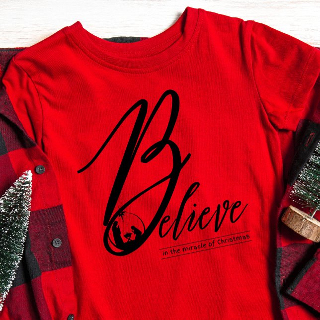 T-shirt Croire Au Miracle De Noël Jesus Manger (Créateur téléchargé)