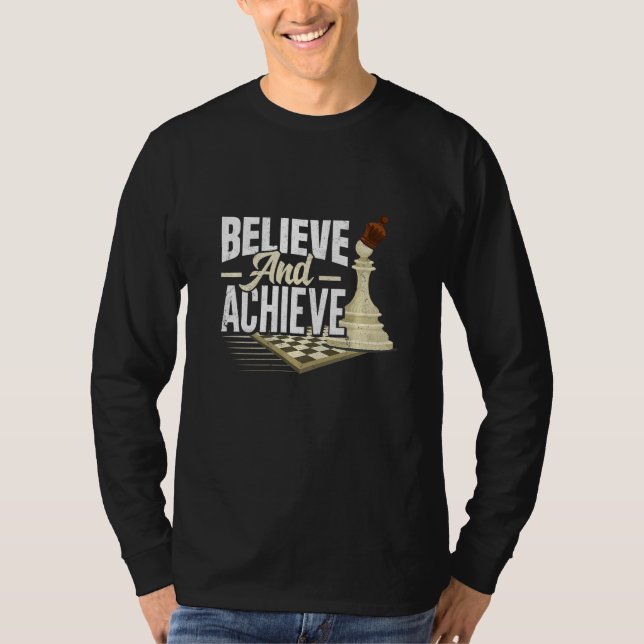 T-shirt Croire Et Atteindre Chess Checkmate Pawn King Gamb (Devant)