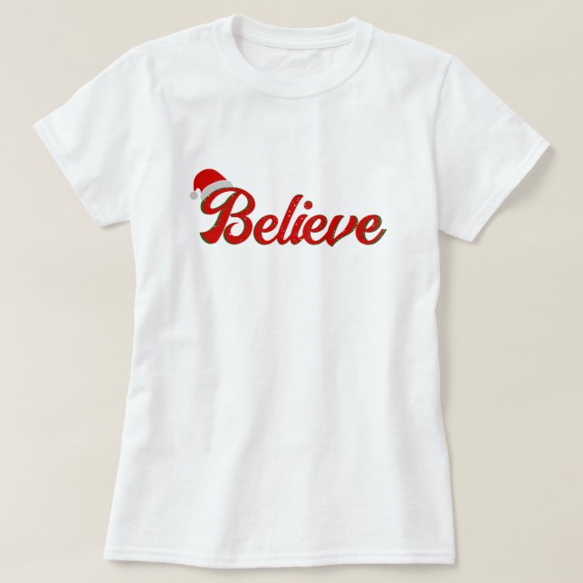 T-shirt "Croire" et Casquette de Noël Imprimer (Design devant)