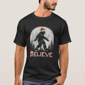 T-shirt Croire Sasquatch Père Noël Bonhomme de neige Guirl