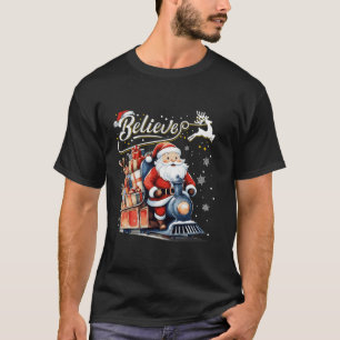 T-shirt Croire Train Noël Pôle Nord Pyjama Ch