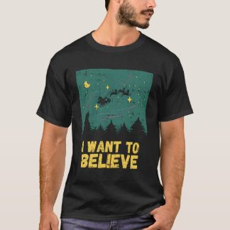 T-shirt Croire vintage Au Design Rétro Pour Noël