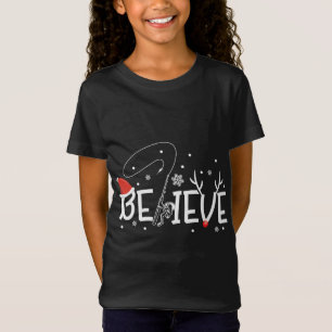 T-Shirt Croire Xmas Rode Reindeer Drôle Pêche Noël
