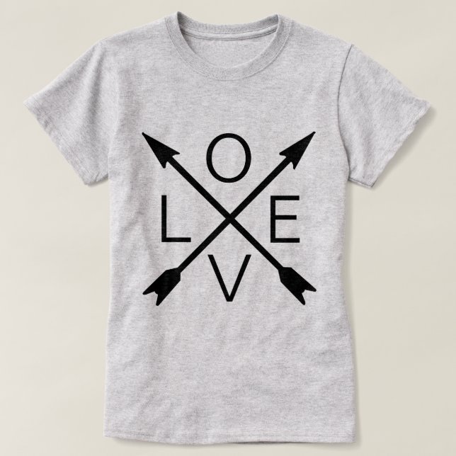 T-shirt croisé d'amour de flèche (Design devant)