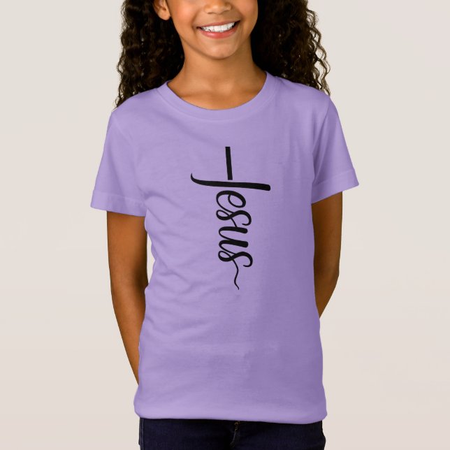 T-shirt croisé de foi de Jésus de filles (Devant)