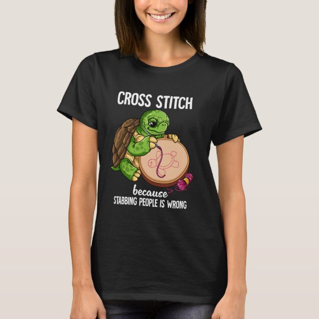 T-shirt Croiser parce que poignarder les gens est mal (Devant)