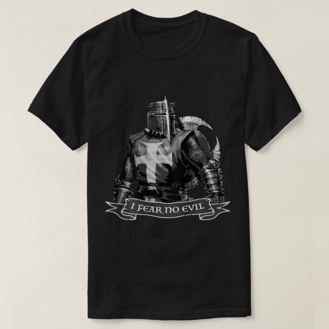 T-shirt Croiseur Je Ne Crains Aucun Mal Chevalier Templier (Design devant)