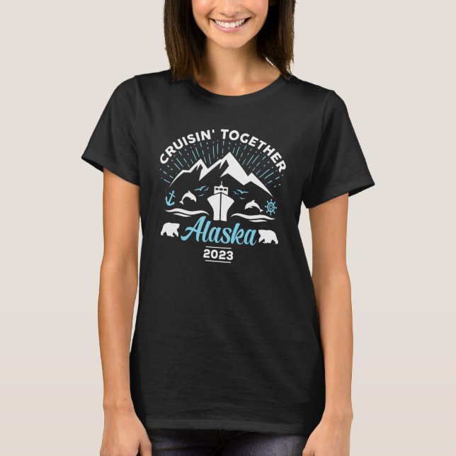 T-shirt Croisière Alaska 2023 Family Friends Group Voyage  (Devant)