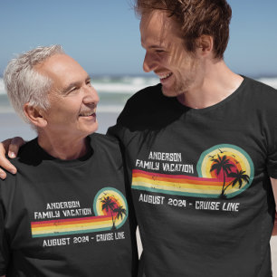 T-shirt Croisière au coucher du soleil en famille, ambianc