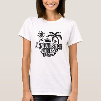 T-shirt Croisière d'anniversaire 2026 avec bateau de crois