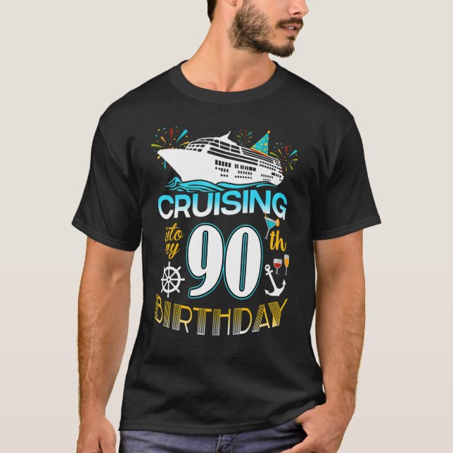 T-shirt Croisière Dans Mon Équipage D'Anniversaire De 90 A (Devant)