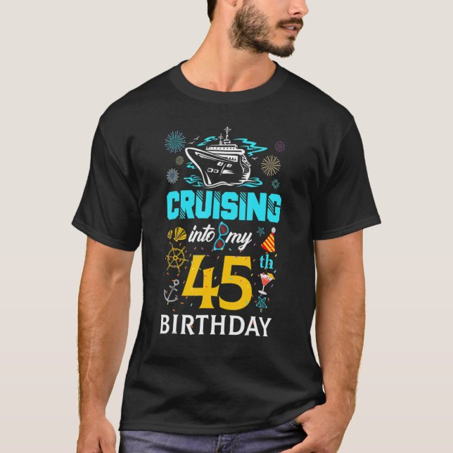 T-shirt Croisière Dans Mon Escadron D'Anniversaire 45 Ans  (Devant)