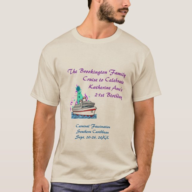 T-shirt Croisière de casquette de fête d'anniversaire (Devant)