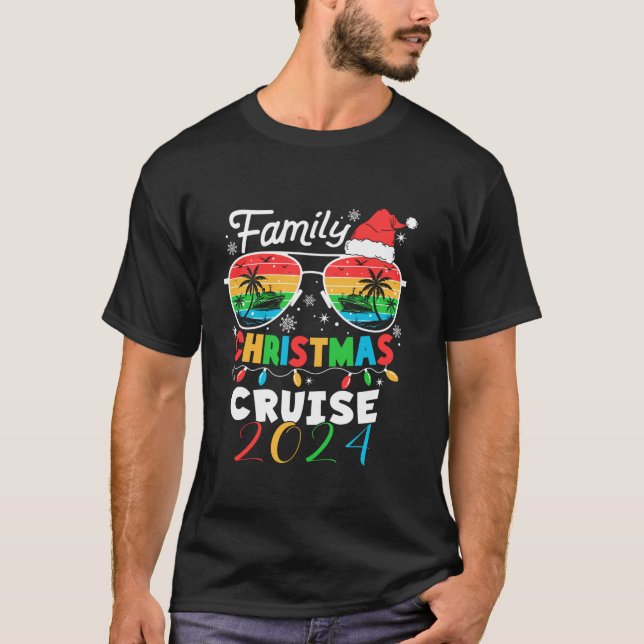 T-shirt Croisière de Noël en famille 2024 Bateau Joyeux No (Devant)