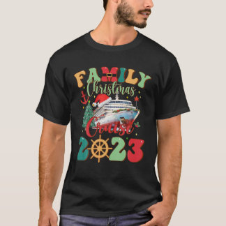 T-shirt Croisière de Noël Retro Famille 2023 Squad Xmas Fu