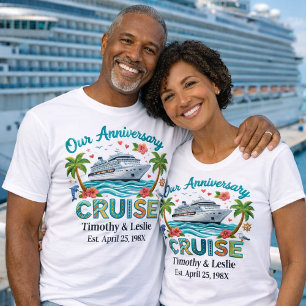 T-shirt Croisière de notre anniversaire personnalisée Faus