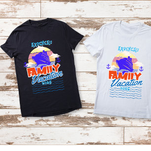 T-shirt Croisière de vacances de la famille noire PERSONAL