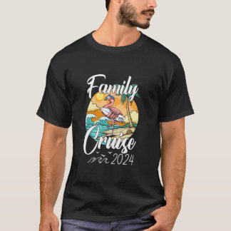 T-shirt Croisière en famille 2024 Flamant rose jumelé Croi