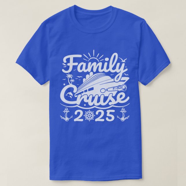 T-shirt Croisière en famille 2025 Cool Funny Voyage en fam (Design devant)