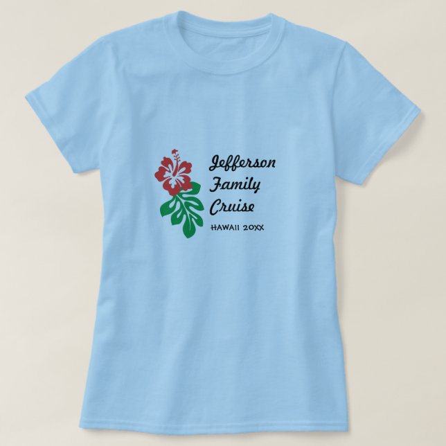 T-shirt Croisière en famille Hawaii (Design devant)