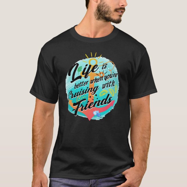 T-shirt Croisière En Groupe Avec Des Amis (Devant)