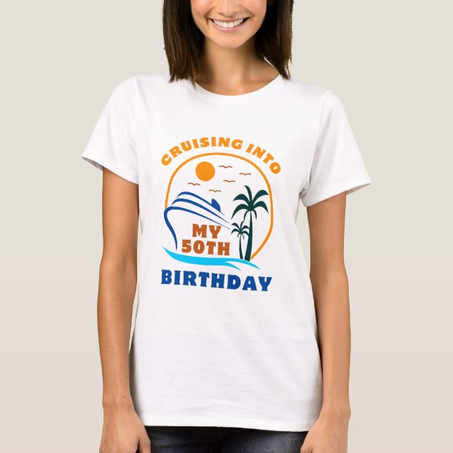 T-shirt Croisière en mon bateau de 50e anniversaire (Devant)