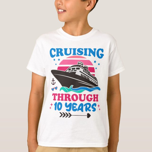 T-shirt Croisière Sur 10 Ans Mariage (Devant)