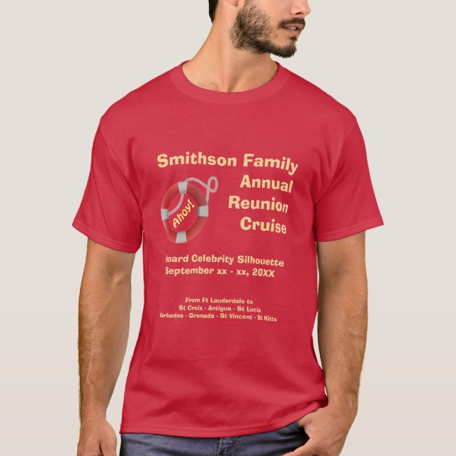 T-shirt Croisière sur la famille personnalisée Life Preser (Devant)