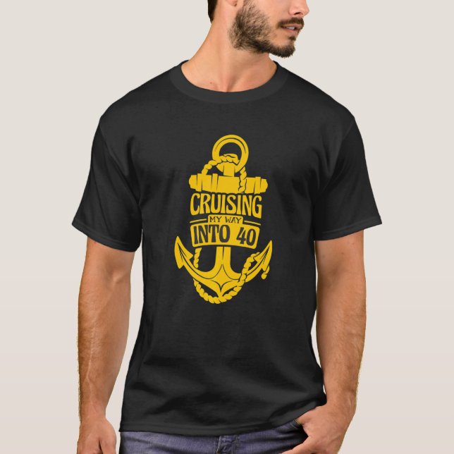 T-shirt Croisière sur My Way en 40 Anniversaire bateau cro (Devant)