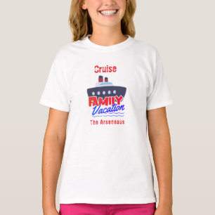 T-shirt Croisière vacances en famille Personnaliser Blanc